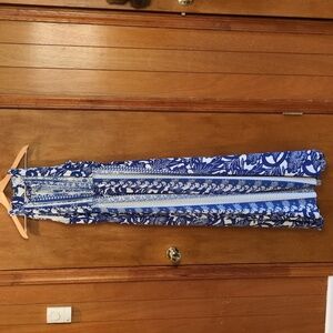 The Letter {tl} Blue and White Patterned Sleeveless Dress